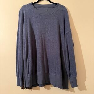 Aerie Oversized Sweatshirt Blue Pullover Long Sleeve L Soft Cozy